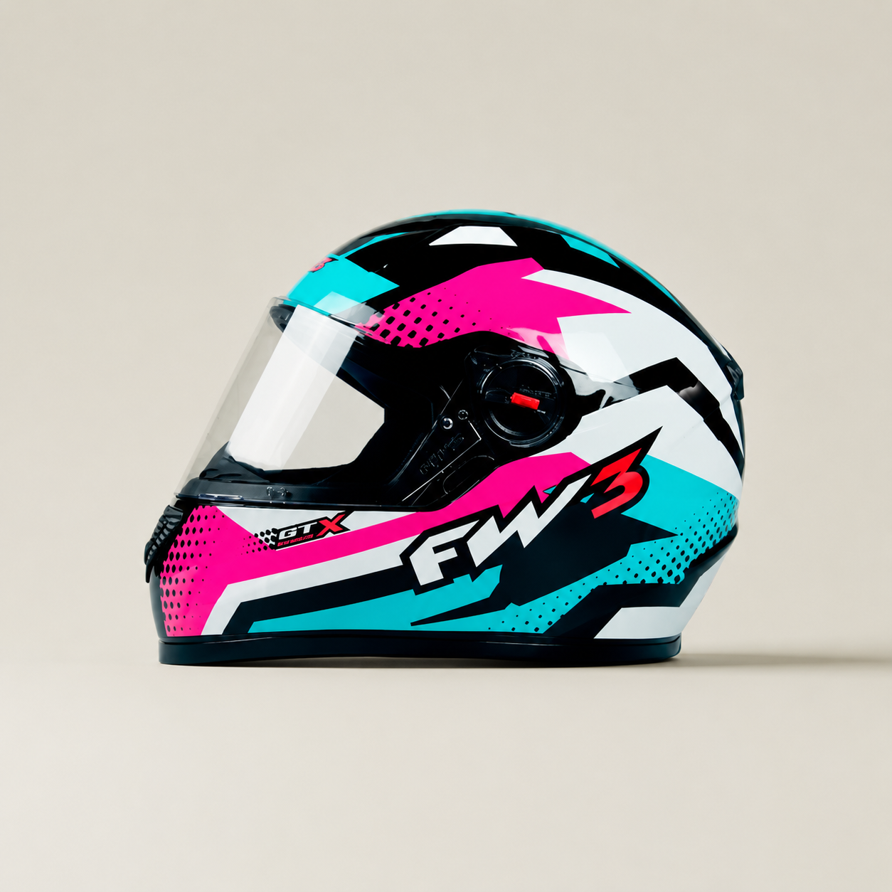 Capacete FW3 GT Super Azul e Rosa